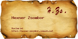 Hexner Zsombor névjegykártya